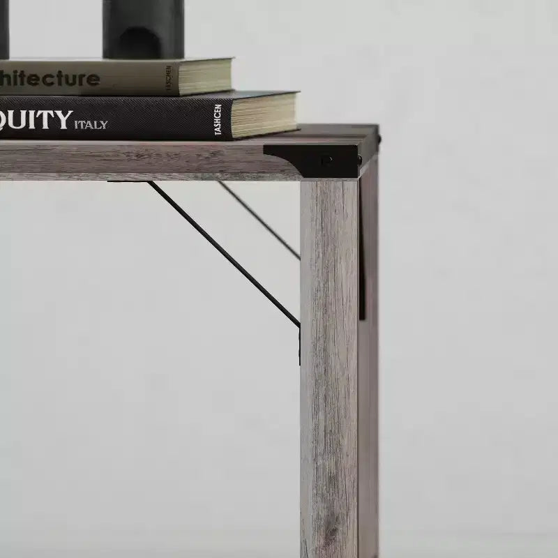 Emma and Oliver Engineered Wood Modern Farmhouse End Table with Metal Accents
