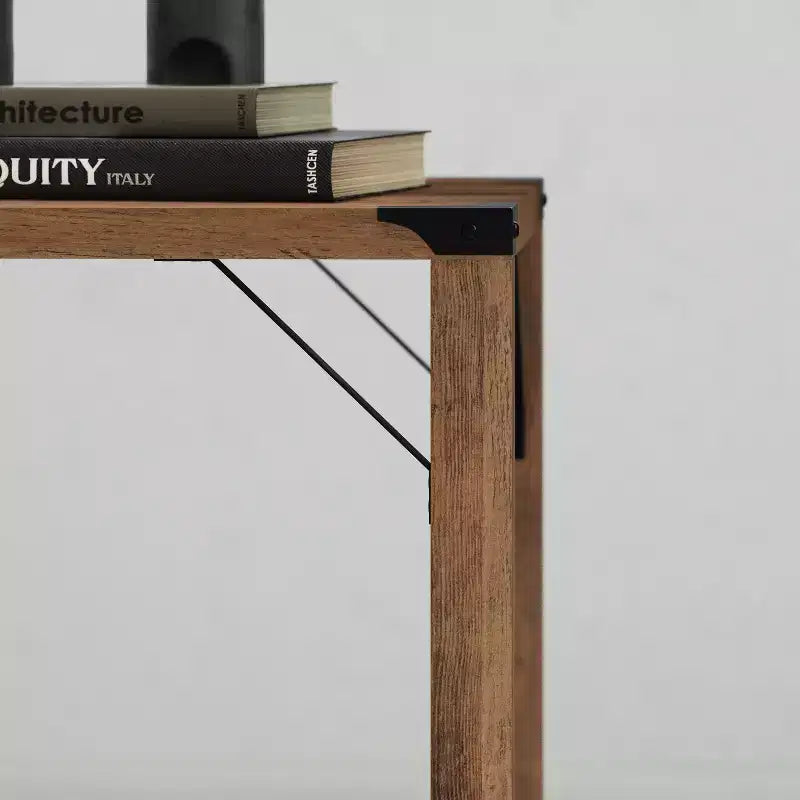 Emma and Oliver Engineered Wood Modern Farmhouse End Table with Metal Accents